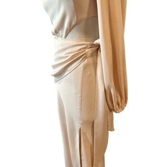 NWT Misha Collection x Revolve Maryan Dress in Pink Rose Cloud Cut Out Faux Wrap - Picture 9 of 14